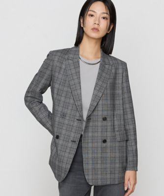 ＜COMME CA Sサイズ (Women/小さいサイズ)＞〔　Ｓサイズ　〕２ＷＡＹストレッチチェックフラノ　デザインダブルジャケット（９６１０ＪＩ０１）