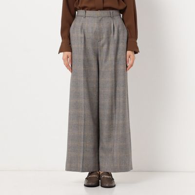 Sサイズ〕【セットアップ対応】チェックフラノ タックワイド