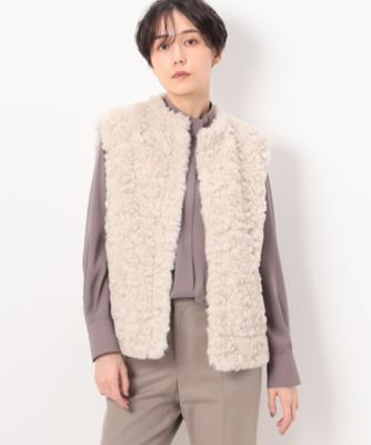 ＜COMME CA Sサイズ (Women/小さいサイズ)＞〔　Ｓサイズ　〕　フェイクファー　ジレ（９６１１ＶＥ０５）