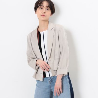 〔　Ｓサイズ　〕　キュプラストレッチサテン　クロップドジャケット（９６１２ＪＣ０３）
