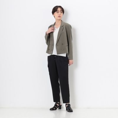 〔　Ｓサイズ　〕　キュプラストレッチサテン　クロップドジャケット（９６１２ＪＣ０３）