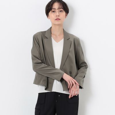 〔　Ｓサイズ　〕　キュプラストレッチサテン　クロップドジャケット（９６１２ＪＣ０３）