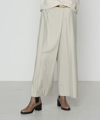 ＜COMME CA Sサイズ (Women/小さいサイズ)＞〔　Ｓサイズ　〕　【セットアップ対応】ストレッチフラノ　アシンメトリータックワイドパンツ（９６１３ＰＭ０５）