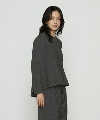 ＜COMME CA Sサイズ (Women/小さいサイズ)＞〔　Ｓサイズ　〕　ピンヘッドツイード　ペプラムブラウス（９６１４ＢＭ０２）