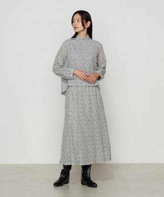 tシャツ 「セットアップ対応」フラワーモチーフ起毛ウールレース プルオーバー レディース COMME CA｜【セットアップ対応】フラワーモチーフ起毛ウール
