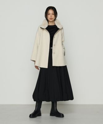 Sサイズ 〕 アンゴラウール ・Aラインショートコート