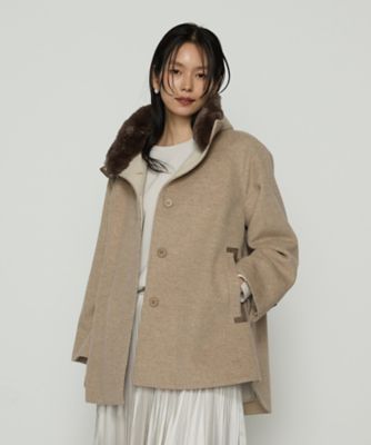 Sサイズ 〕 アンゴラウール ・Aラインショートコート 