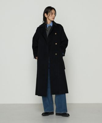 Sサイズ 〕 アンゴラウール ロングトレンチコート（9615WM05