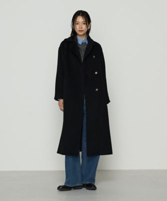 Sサイズ 〕 アンゴラウール ロングトレンチコート（9615WM05