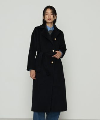 Sサイズ 〕 アンゴラウール ロングトレンチコート（9615WM05