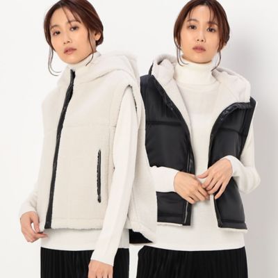＜COMME CA Sサイズ (Women/小さいサイズ)＞〔Ｓサイズ〕【リバーシブル】フェイクボアフードジレ（９６１６ＶＡ０４）