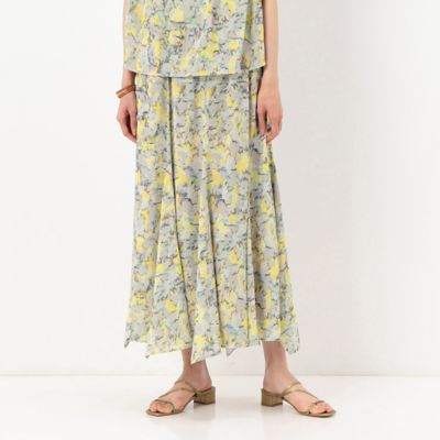 ＜COMME CA Sサイズ (Women/小さいサイズ)＞〔　Ｓサイズ　〕　アートプリント　ハンカチーフヘムロングスカート（９６２１ＦＣ０５）