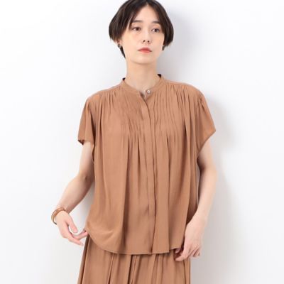 ＜COMME CA Sサイズ (Women/小さいサイズ)＞〔　Ｓサイズ　〕　【セットアップ対応】スプリットジョーゼット　ピンタックギャザーブラウス（９６２２ＨＣ１５）