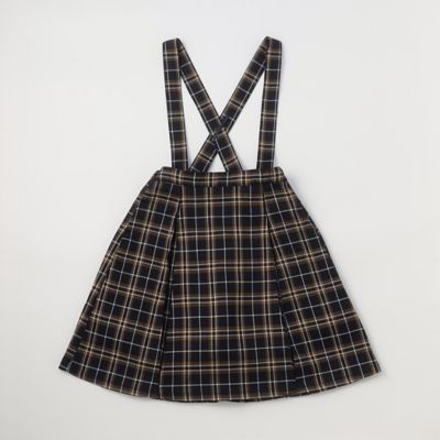 ＜COMME CA ISM (Baby&Kids)＞サスペンダー付き　チェックスカート　（１４０－１６０ｃｍ）（９８０９ＦＧ０２）