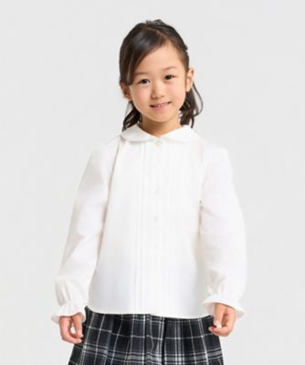 ＜COMME CA ISM (Baby&Kids)＞丸襟ピンタック長袖　ブラウス（１１０－１３０ｃｍ）（９８１１ＨＭ０３）
