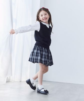 丸襟ピンタック長袖 ブラウス（110－130cm