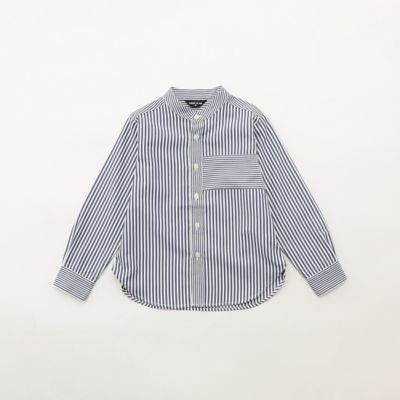 ＜COMME CA ISM (Baby&Kids)＞ロンドンストライプ　バンドカラーシャツ（９８１４ＩＣ０１）