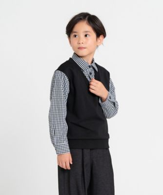 ＜COMME CA ISM (Baby&Kids)＞フェイクレイヤードシャツ　（１００－１３０ｃｍ）（９８１６ＣＭ１７）