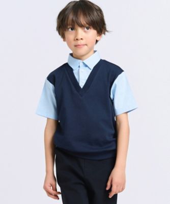 COMME CA ISM (Baby&Kids)/コムサイズム (ベビー&キッズ) フェイクレイヤード 半袖シャツ(100-130cm)(9818CK31)