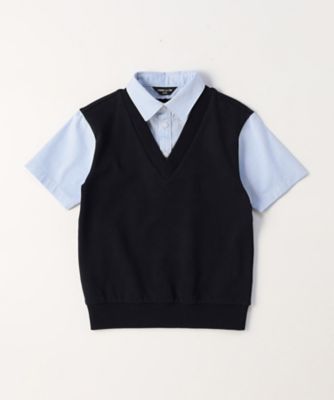 COMME CA ISM (Baby&Kids)/コムサイズム (ベビー&キッズ) フェイクレイヤード 半袖シャツ(140-160cm)(9818CK32)