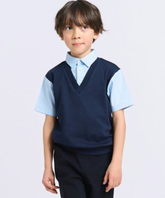 ＜COMME CA ISM (Baby&Kids)＞フェイクレイヤード　半袖シャツ（１００－１３０ｃｍ）（９８１８ＣＯ１３）