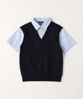 ＜COMME CA ISM (Baby&Kids)＞フェイクレイヤード　半袖シャツ（１４０－１６０ｃｍ）（９８１８ＣＯ１４）