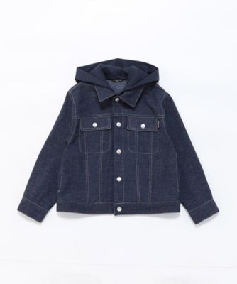 美品❁おこめデニムの908ブルゾン(ワンウォッシュ) 2 デニムライクストレッチ フード付き ブルゾン（9822BM02