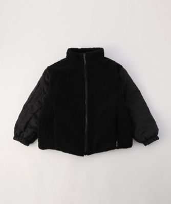 オンライン限定カラー：ブラック】リバーシブル キルト×ボア ブルゾン