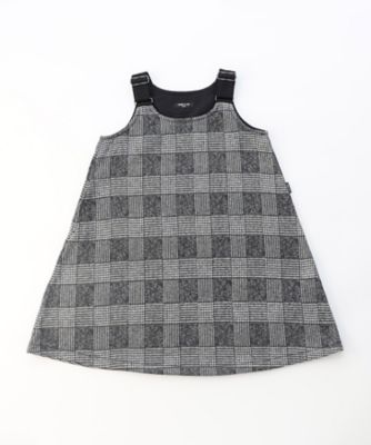 【COMMEdesGARCONS】コムコム グレンチェック柄ジャンスカ グレンチェックプリント 裏起毛 ジャンパースカート（9835OM52