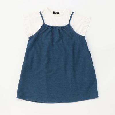＜COMME CA ISM (Baby&Kids)＞【セットアイテム】ワンピース＆Ｔシャツ（サックス×ホワイト）（９８３７ＯＥ１５）