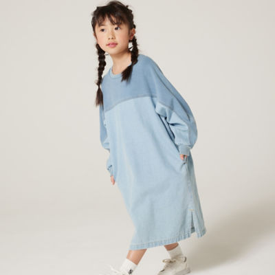 ＜COMME CA ISM(Baby&Kids)＞デニム×裏毛ドッキングワンピース（９８４０ＯＧ０５）