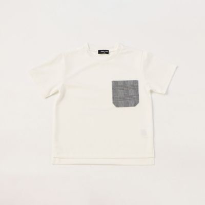 ＜COMME CA ISM (Baby&Kids)＞グレンチェックポケット　半袖Ｔシャツ（９８４０ＴＥ０３）