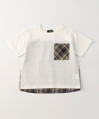 ＜三越伊勢丹/公式＞ COMME CA ISM (Baby & Kids)/コムサイズム (ベビー & キッズ) サッカーチェック 半袖Tシャツ シロ トップス【三越伊勢丹/公式】