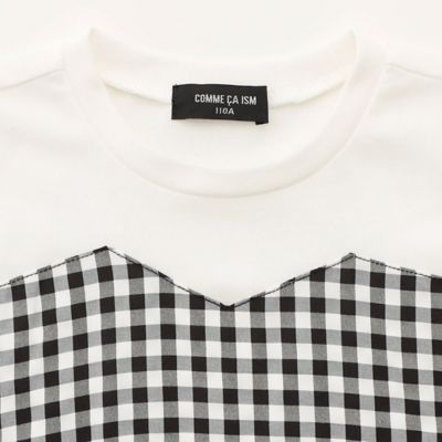 ギンガムチェック　重ね着風デザイン半袖Ｔシャツ（９８４３ＴＣ１１）