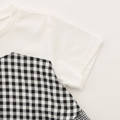 ギンガムチェック　重ね着風デザイン半袖Ｔシャツ（９８４３ＴＣ１１）