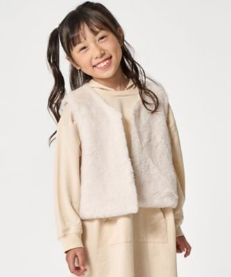 ＜COMME CA ISM (Baby&Kids)＞フェイクファー　ベスト（９８４５ＶＩ０７）