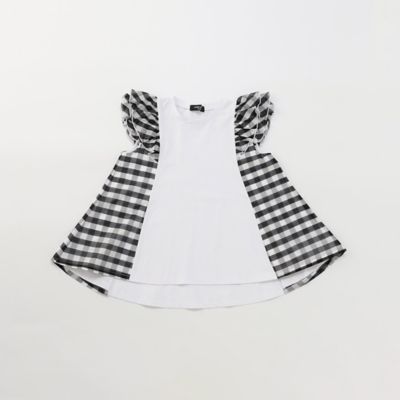 ＜COMME CA ISM (Baby&Kids)＞シアーチェック使い　フリルデザインカットソー（９８４６ＣＣ０７）
