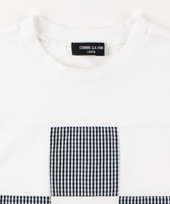 ギンガムチェック使い　パッチワーク半袖Ｔシャツ（９８４６ＴＫ１７）