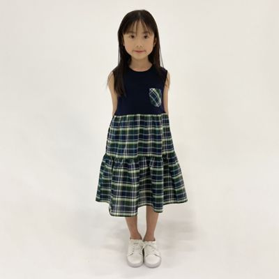 マドラスチェック　ティアードワンピース（９８４７ＯＣ１７）