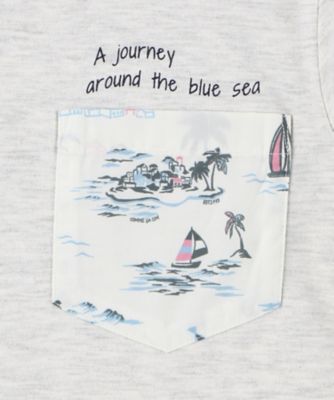 マリンアロハ柄ポケット　半袖Ｔシャツ（９８４７ＴＫ２７）
