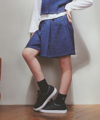 デニムライクストレッチ キュロットスカート（9850FM63