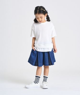 デニムライクストレッチ キュロットスカート（9850FO32