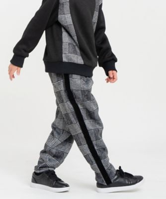 ＜COMME CA ISM (Baby&Kids)＞グレンチェックプリント　裏起毛　ロングテーパードパンツ　／　セットアップ対応（９８５２ＰＭ５５）