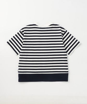 デニムワッペン付き ボーダー半袖Tシャツ（9861TO32