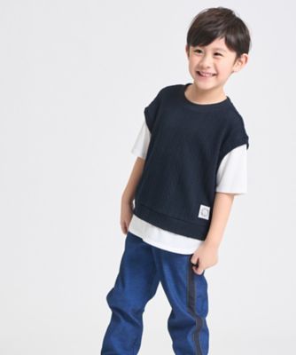 その他 1# ケーブルジャカード フェイクレイヤード 半袖Tシャツ