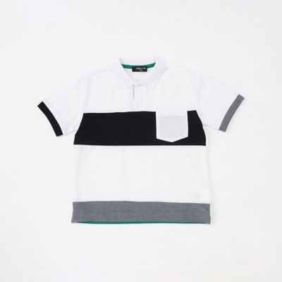＜COMME CA ISM (Baby&Kids)＞配色切り替え　鹿の子ポロシャツ（９８６３ＣＣ２３）