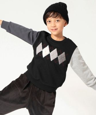 ＜COMME CA ISM (Baby&Kids)＞アーガイルモチーフ　長袖トレーナー（９８６３ＣＩ２７）