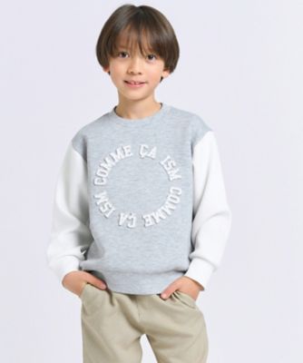 ＜COMME CA ISM (Baby&Kids)＞プリント×エンボス　ロゴ長袖トレーナー（９８６３ＣＫ１７）