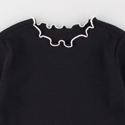 配色メローフリル　半袖Ｔシャツ（９８６４ＴＣ０５）
