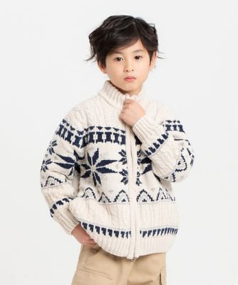 ローゲージ ウール 変型 ニット ジャケット ブルゾン　size2　Y'ｓ 日本製]シェニールジャガードニットジャケット(その他のジャケット